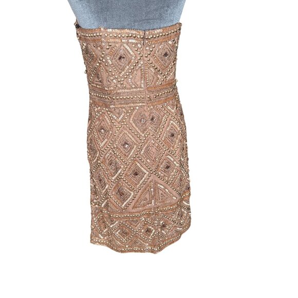 Adrianna Papell Strapless Embellished Diamond-Pattern Mini Dress - Picture 6 of 8